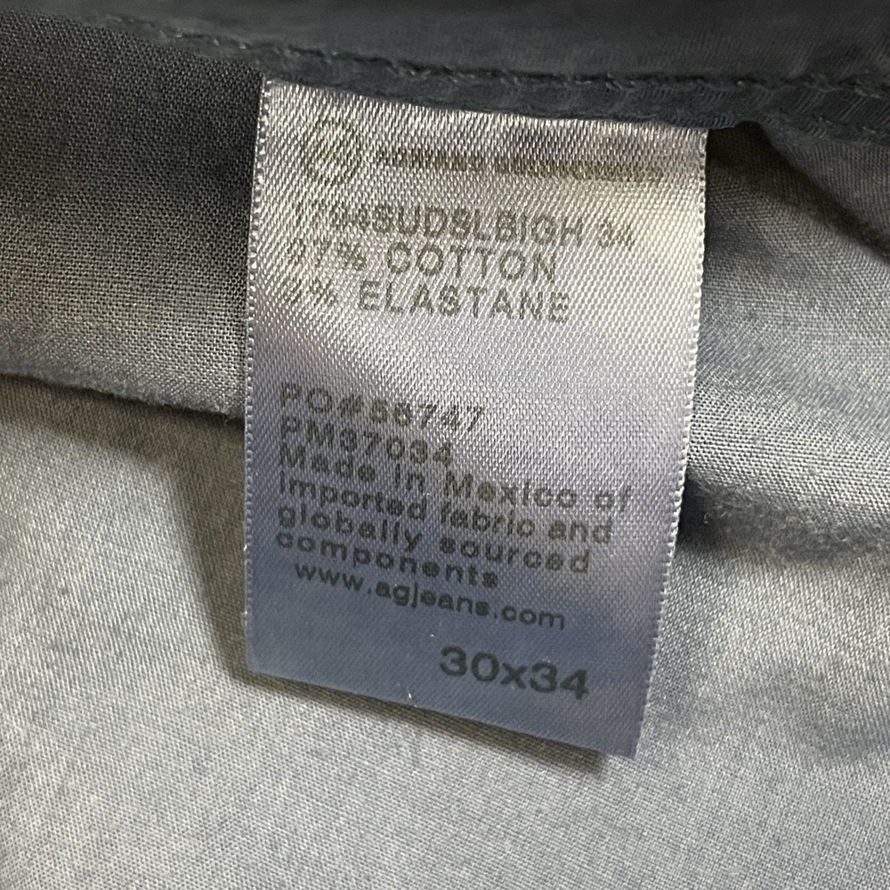 AG JEANS Everett Slim Straight Men 32x35* Pants Suede Italian Stretch Sateen NWT - Picture 9 of 10